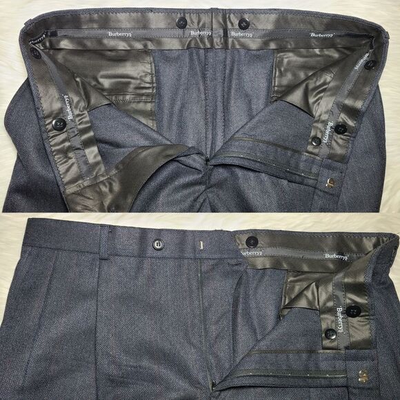 Vintage 2pc Burberrys Grey Wool Suit Jacket & Trouser Set - Picture 14 of 16